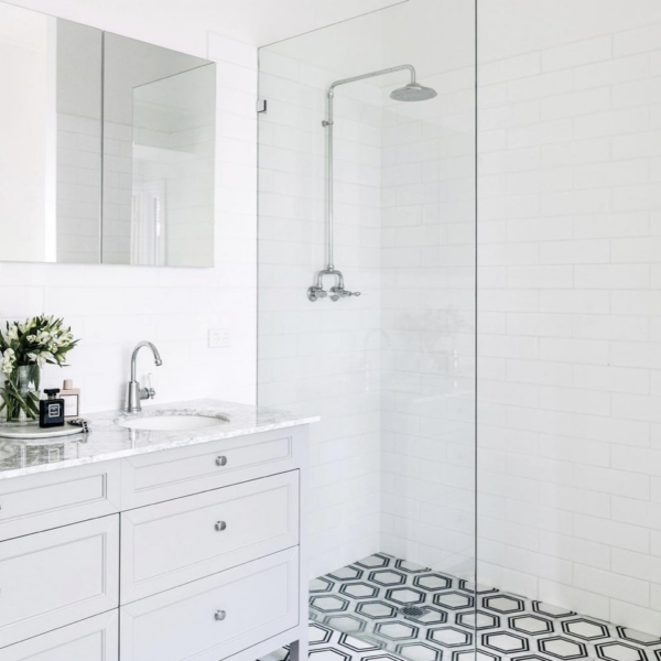 Free standing vanity in South Hampton Grey